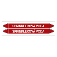 Značení potrubí, sprinklerová voda,2 ks, 450 × 52 mm